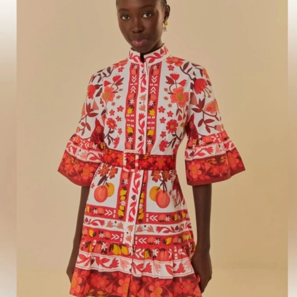 Farm Rio Romantic Orchard Belted Dress - Picture 2 of 7